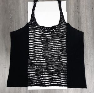 GAP Black Crochet Knit Halter Tank Sweater / Vest